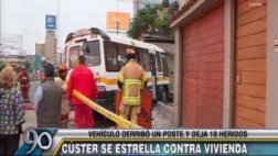 San Borja: 10 heridos por coaster que se estrelló contra casa