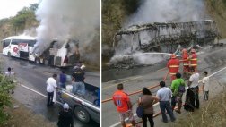 Bus del Grupo 5 quedó calcinado: músicos se salvaron de morir