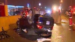 Policía ebrio provocó accidente que dejó al menos tres heridos