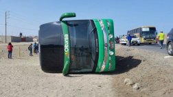 Bus de Oltursa se volcó y dejó 5 heridos en Cañete