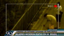 Av. Brasil: cámaras captaron a mujeres que 'lotizaron' la vía