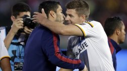 Luis Suárez y Gerrard se reencontraron en amistoso en EE.UU.