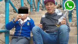 WhatsApp: un irresponsable le da de tomar cerveza a un niño