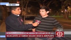 San Isidro: roban US$ 4 mil a joven peruano que regresó de EEUU