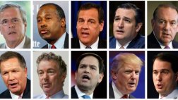 Donald Trump y sus 9 rivales en el primer debate republicano