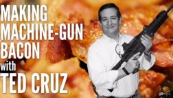 EE.UU.: Ted Cruz busca votos cocinando con una ametralladora