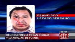 Delincuentes arrojan a hombre desde puente en El Agustino