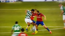 André Carrillo y su fabuloso pase de taco para gol del Sporting
