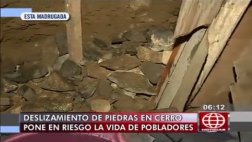 Vivienda rústica en cerro de Comas dañada por caída de piedras