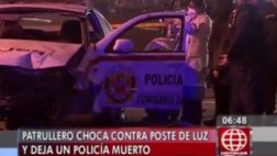 Santa Anita: policía murió al estrellar patrullero contra poste