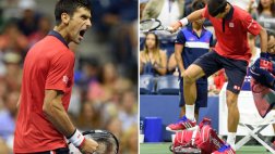 Novak Djokovic tuvo que romper su raqueta para ganar en US Open
