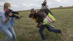 El testigo que vio a Petra Laszlo patear a refugiados