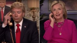 Jimmy Fallon imita a Donald Trump y habla con Hillary Clinton