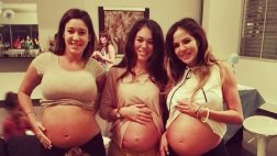 Tilsa Lozano y Jazmín Pinedo en el 'baby shower' de Maricris