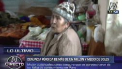 Puno: anciana denuncia que fue estafada en operación bancaria