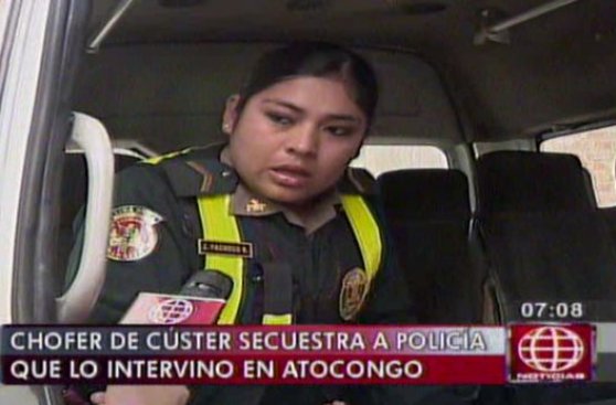 Chofer con papeletas por S/. 85 mil secuestró a mujer policía