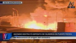 Depósito de cilindros con químicos se incendió en Puente Piedra