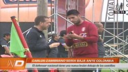 Carlos Zambrano está sentido y es duda ante Colombia (VIDEO)