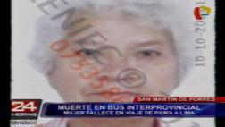 Anciana falleció en bus interprovincial cuando viajaba a Lima