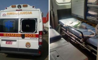 Roban equipos médicos de ambulancia de bomberos de La Molina