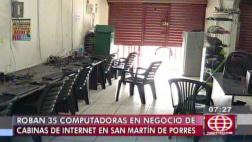SMP: roban equipos por S/. 50 mil de cabina de Internet