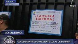 Jesús María: clausuran local de Sunarp por medida de seguridad