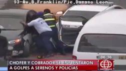 Chofer y cobrador agarraron a golpes a policías en intervención