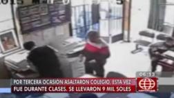 SJL: asaltan por tercera vez colegio y se llevan 9 mil soles