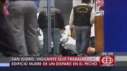 San Isidro: hallan muerto a vigilante con un balazo en el pecho
