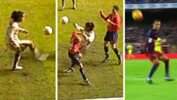 Ronaldinho también anotó golazo en Barza al estilo Neymar
