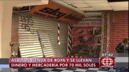 Desvalijan tienda de ropa y se llevan S/. 70 mil en mercadería