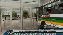 San Miguel: coaster chocó contra universidad y dejó 7 heridos