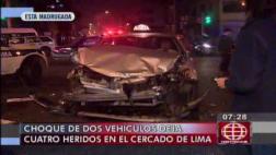 Centro de Lima: choque de dos vehículos dejó cuatro heridos