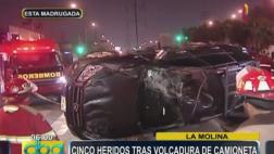 La Molina: camioneta se volcó en accidente que dejó 5 heridos