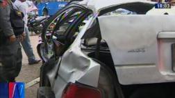 Corredor azul: choque de bus y auto deja tres heridos en Lince