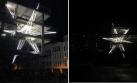 Una estrella LED brilla en este edificio abandonado de Malasia