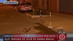 Adolescente murió atropellado por auto que huía de barristas