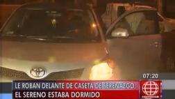 Vecino denunció que sereno dormía mientras robaban su auto