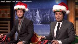 Chris Hemsworth y Jimmy Fallon compiten en carrera de trineos