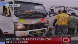Rímac: conductor atrapado por choque en Vía de Evitamiento