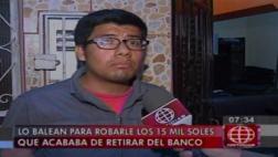 'Marcas' le quitan a balazos 15 mil soles a empresario en SMP