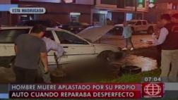 Hombre murió aplastado por su carro en San Juan de Miraflores