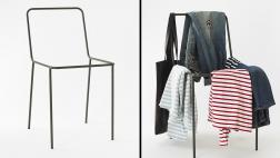 Este colgador luce como una silla cubierta de ropa en tu cuarto