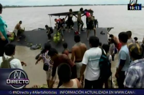 Ucayali: embarcación cargada de plátanos se hundió en Pucallpa