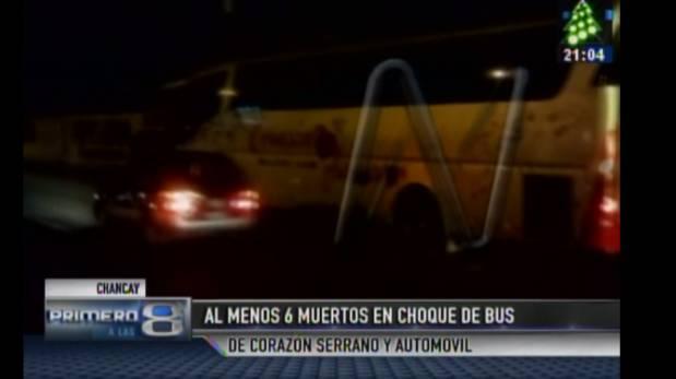 Chancay: bus de Corazón Serrano choca con auto y mueren seis