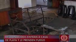 Delincuentes incendian casa de playa al no encontrar qué robar