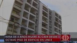 Lince: niña de cuatro años falleció tras caer de octavo piso