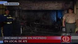 Anciano falleció durante incendio en peluquería de Ate