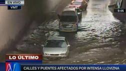 Llovizna causó gran aniego en avenida Pachacútec de VMT