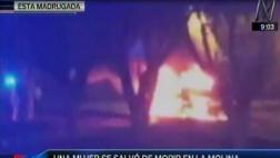 La Molina: mujer se salvó al incendiarse su carro en La Fontana